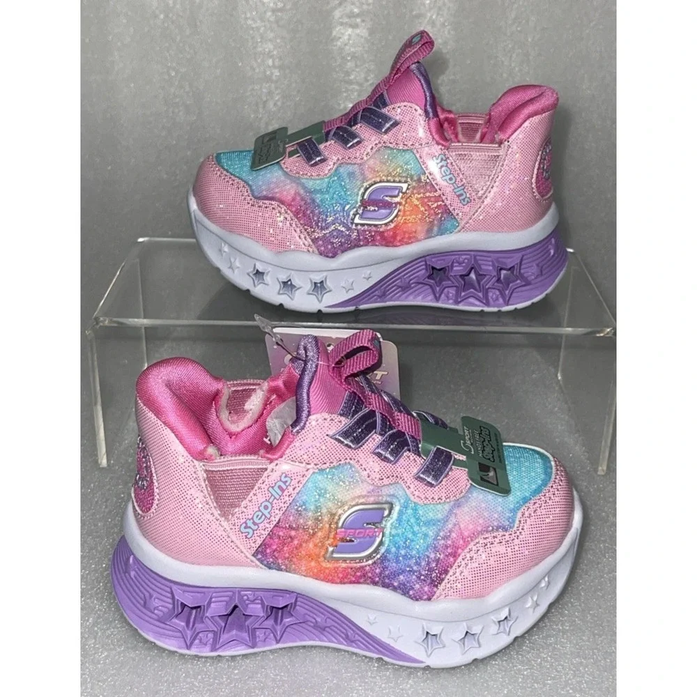 S Sport By Skechers Olive‎ Sneakers Light Up Stretch Laces Toddler Girls Size 5